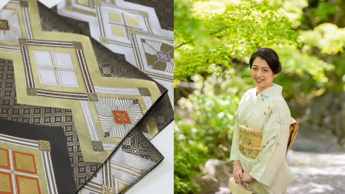 未仕立ての袋帯です芸艸堂刷り広重東海道五十三次　きりばめ洒落袋帯。レア未仕立て
